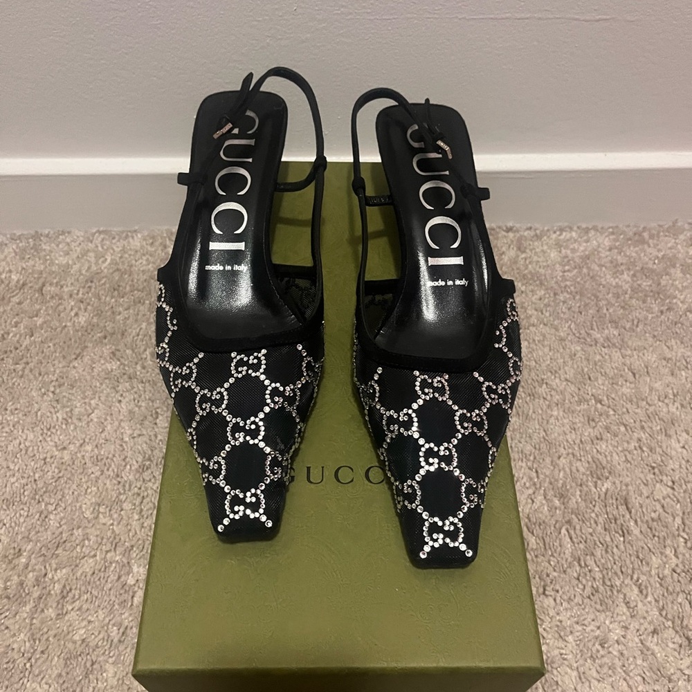 Gucci Black and Silver Heels